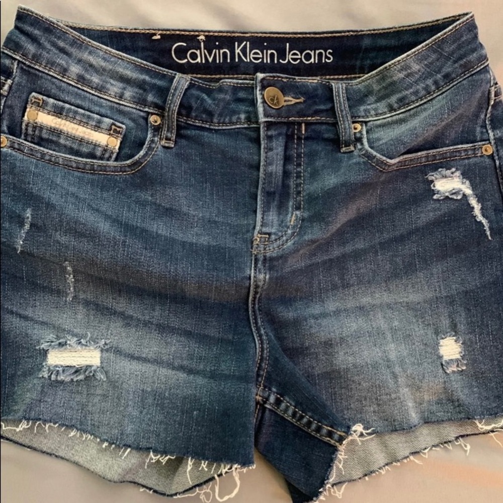 Raw Hem Calvin Klein Jean Shorts